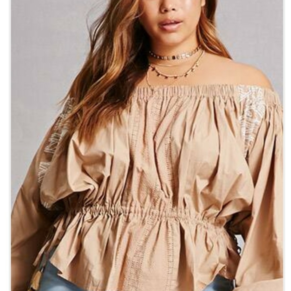 Oversized Embroidered Top